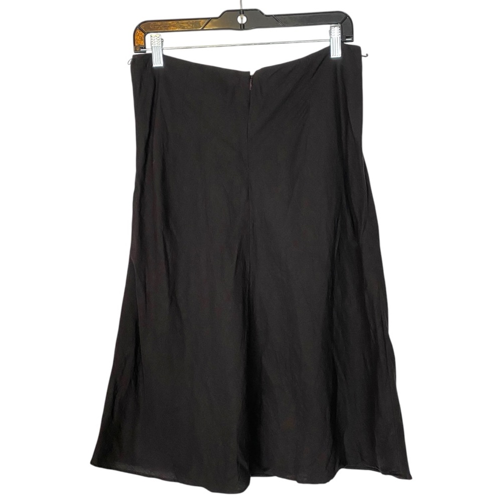 🌷 3/$30 Y2K New York & Company Dark Chocolate Brown A-Line Midi Skirt Size 8